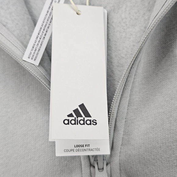 Adidas Women's Floral Graphic 3-Stripes Fleece Cropped Loose Fit Hoodie Size XS - Picture 9 of 12